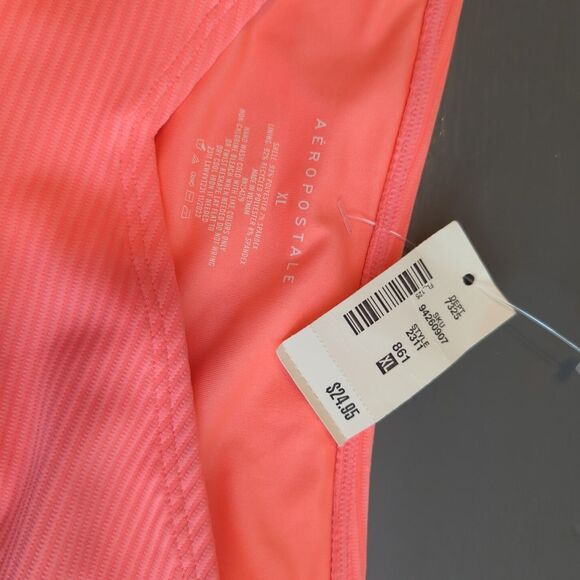 Aeropostale Low Rise High Leg Cheeky Swim Bikini Bottoms Womens XL Hot Pink - Picture 4 of 6